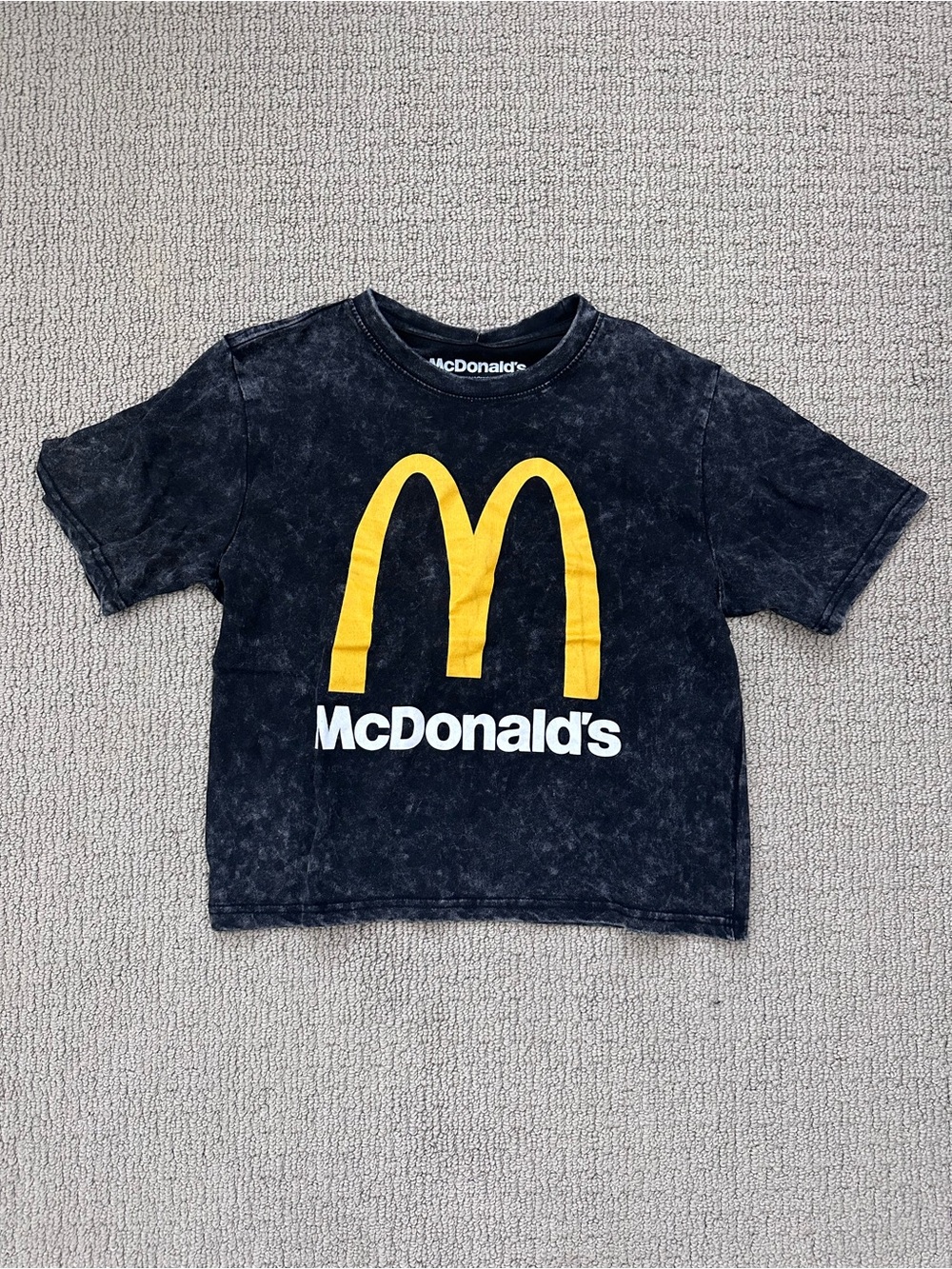 McDonald’s Black Mineral Wash Graphic Tee Oversized Vintage Style - Size S